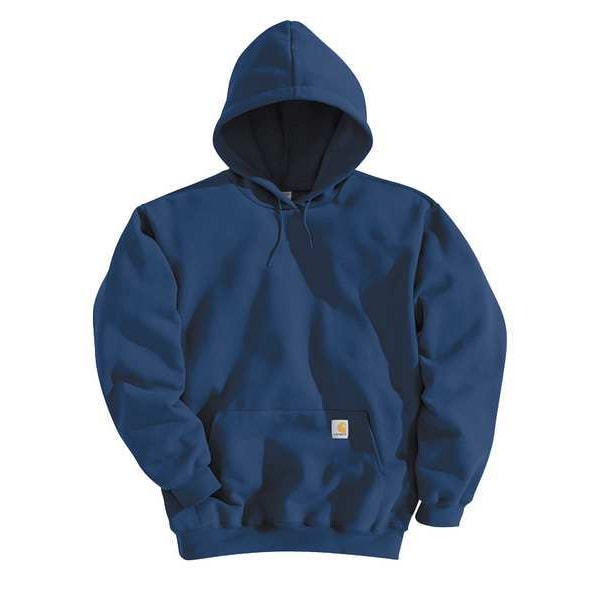 Carhartt Hooded Sweatshirt, Navy, 50 Cotton/50 PET, XL - K121-472 XLG REG