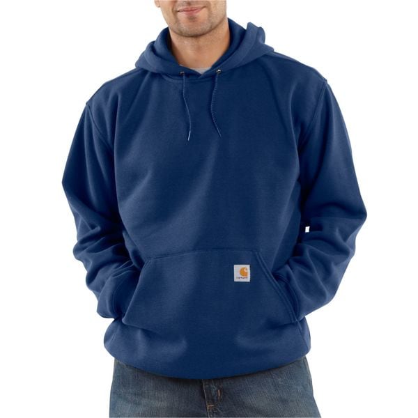 Carhartt Hooded Sweatshirt, Navy, 50 Cotton/50 PET, XL - K121-472 XLG REG