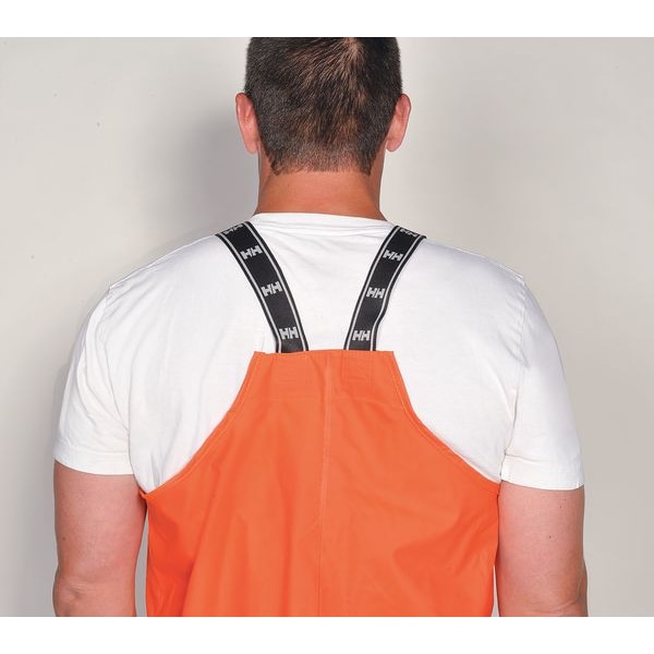 Helly Hansen Rain Bib Overall, Polyester, 30 1/2 in Inseam, 30 in Waist, 35 mil Thickness, Orange, S - 70529_290-S