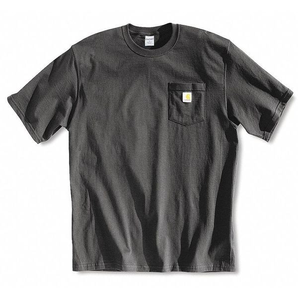 Carhartt Men's T-Shirt, Cotton, Pullover Closure, 1 Pocket(s), 4XL - K87-BLK 4XL REG