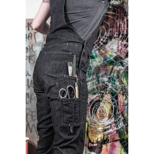 Dovetail Workwear Freshley Overall, Stretch Denim (92% cotton/7% Poly/1% Spandex), 10 oz Fabric Weight, 30 Inseam - DWF18O1D-001-000X30