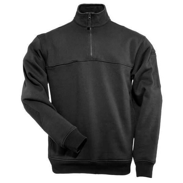5.11 Job Shirt 1/4 Zip, Polyester and Cotton, YKK Zipper Closure, Black - 72314