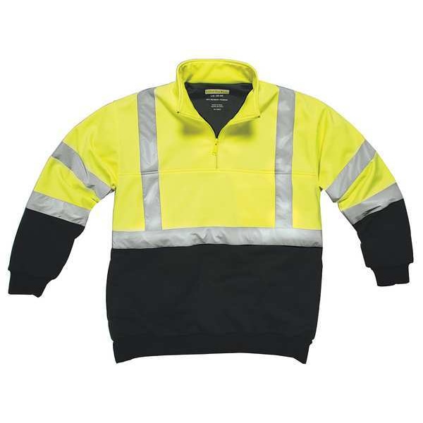 Utility Pro Hi-Viz Sweatshirt, Yellow/Blk, Polymide, L - UPA542-L-BLKYLW