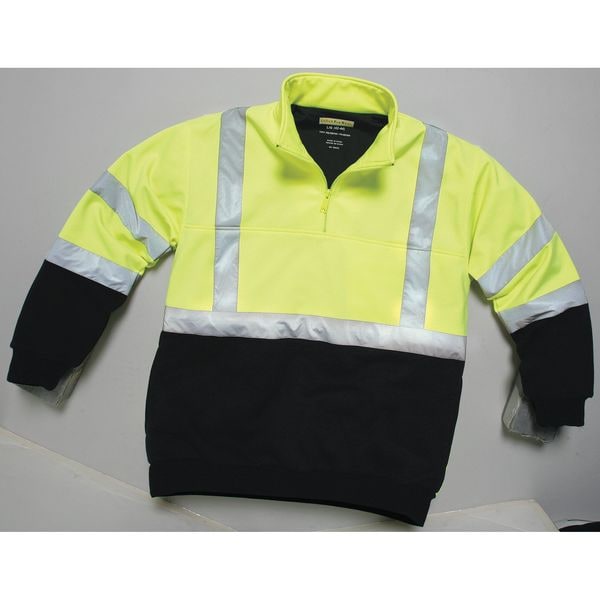 Utility Pro Hi-Viz Sweatshirt, Yellow/Blk, Polymide, L - UPA542-L-BLKYLW