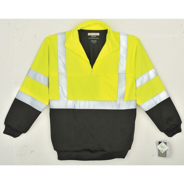 Utility Pro Hi-Viz Sweatshirt, Yellow/Blk, Polymide, L - UPA542-L-BLKYLW