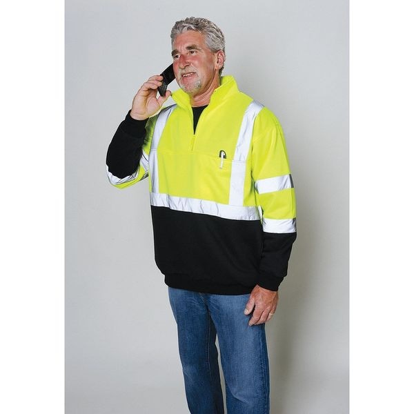 Utility Pro Hi-Viz Sweatshirt, Yellow/Blk, Polymide, L - UPA542-L-BLKYLW