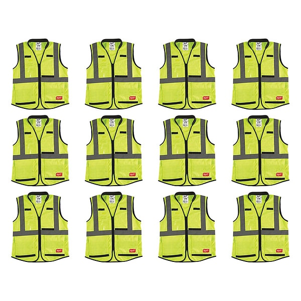 Milwaukee Tool High Visibility Vest, 12 pk, L/XL - 48-73-5082X12