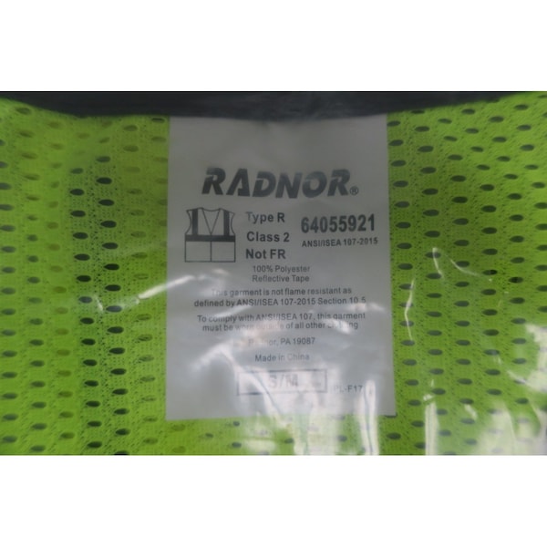 Radnor CASE OF 50 SMALL/MEDIUM HI-VIZ YELLOW POLYESTER MESH VEST - 64055921