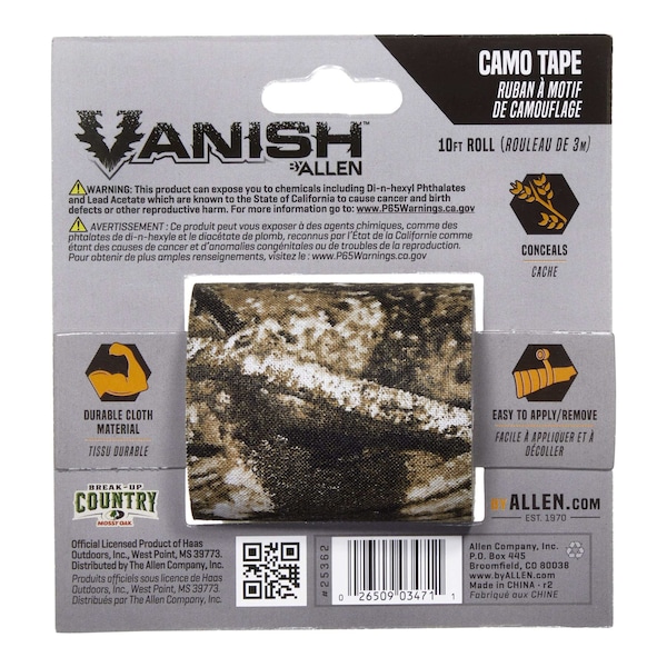 Cinta de tela Camuflaje Vanish, rollo de 10 pies, Mossy Oak Break-Up Country - 25362