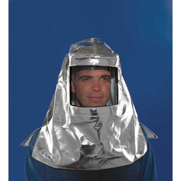 Karewear Hood With Shield, Aluminized Carbon Kevlar(R)a(R), 19 oz, Silver, Universal - 750ACK