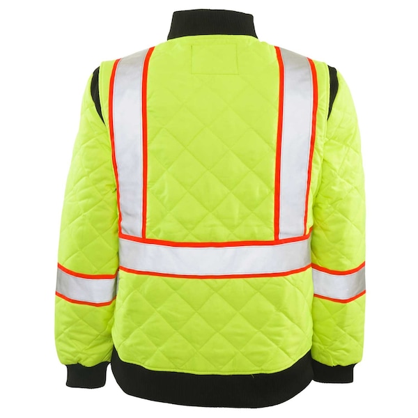 Game Workwear Hi-Vis Quilted Jacket, Full Front Zipper, Hi Vis Lime, L - 1275