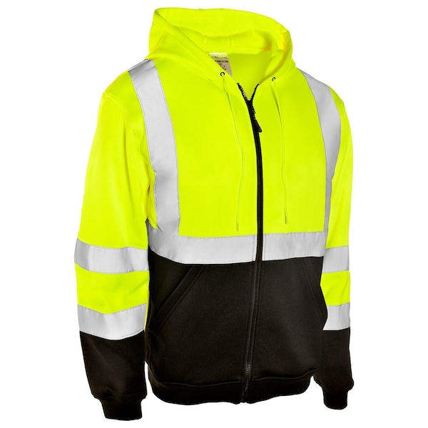 Kishigo L, Lime, Class 3, Hoodie Sweatshirt With Zipper - JS102-L