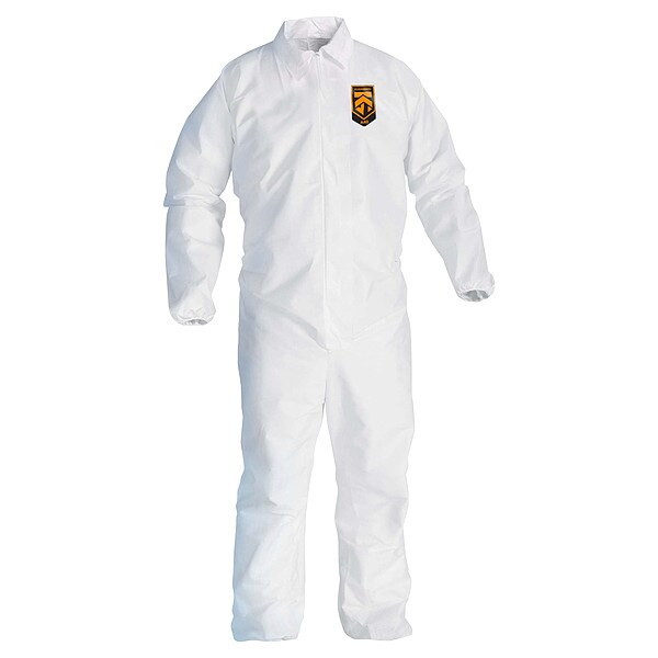 Kleenguard Disposable Coverall, Collared, 5XL, Fabric, Zipper, Elastic Cuff, Elastic Ankle, Serged Seam - 30904