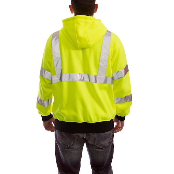 Tingley Job Sight Hi-Vis Hooded Sweatshirt, Cl. 3, Lime, L - S78122
