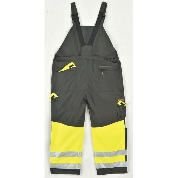 Occunomix Hi-Visibility Cold Weather Bib, Polyester, 30 1/2 in Inseam, 44 in to 46 in Waist, Yellow, L - SP-BIB-BYL