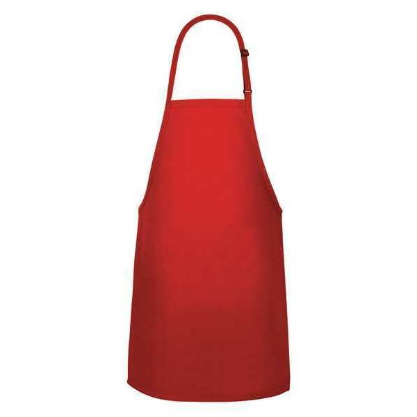 Fame (A Delta Plus Group Company) Bib Apron, No Pocket, F33L, Red - 82622