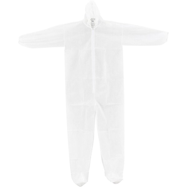 Global Industrial Disposable Coverall, XL, 25 PK, White, Polypropylene - 708187XL