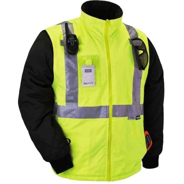 Ergodyne Hi-Vis Thermal Jacket Kit, 300D Oxford Polyester, Hi-Viz Lime, S - 8388