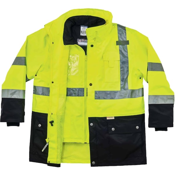 Ergodyne Hi-Vis Thermal Jacket Kit, 300D Oxford Polyester, Hi-Viz Lime, S - 8388