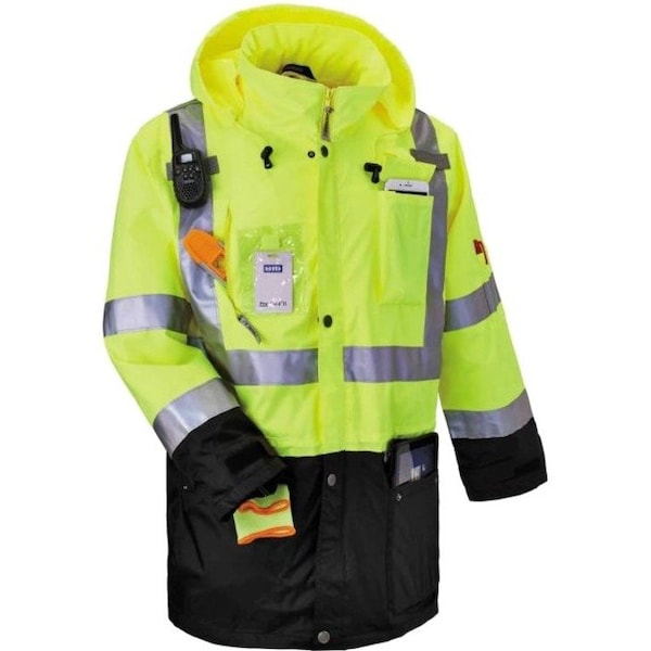 Ergodyne Hi-Vis Thermal Jacket Kit, 300D Oxford Polyester, Hi-Viz Lime, S - 8388