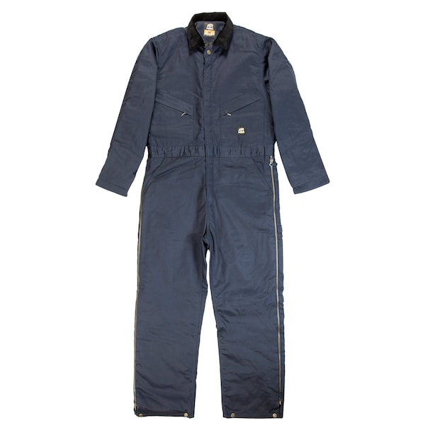 Berne Coverall, Deluxe, Insulated, Twill, M Short, Navy, Size MS - I414