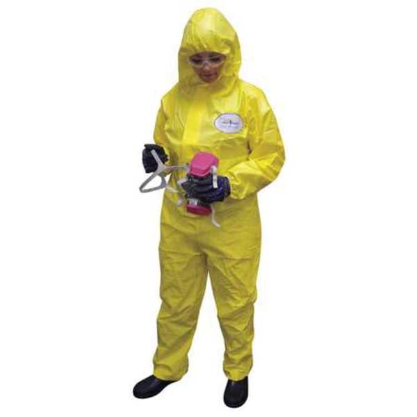 International Enviroguard Disposable Coverall, Hooded, 2XL, Chemsplash 1(R), Zipper, Elastic Cuff, Elastic Ankle, Serged Seam - 7015YS-2XL