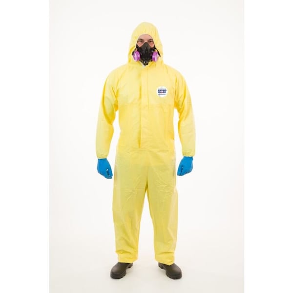International Enviroguard Disposable Coverall, Hooded, 2XL, Chemsplash 1(R), Zipper, Elastic Cuff, Elastic Ankle, Serged Seam - 7015YS-2XL