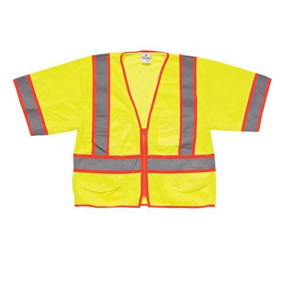 Kishigo 4XL Class 3 High Visibility Vest, Lime - 1242-4X
