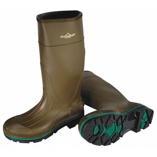 Honeywell Servus Rubber Boots, Plain Toe, Defined Heel, Waterproof, Oil Resistant Sole, Olive, Size 9 - 75120/9