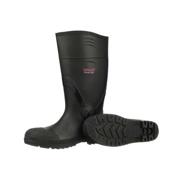Tingley Men's Pilot G2 Tall Rubber Boots, Plain Toe, Black, 11 - 31161