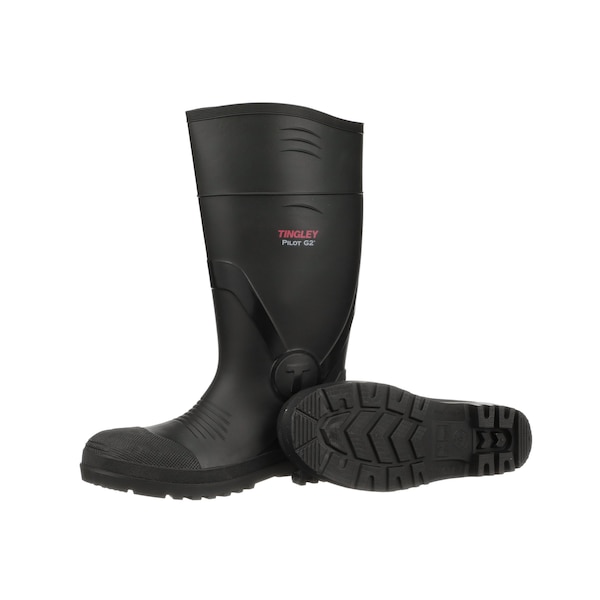 Tingley Men's Pilot G2 Tall Rubber Boots, Plain Toe, Black, 11 - 31161