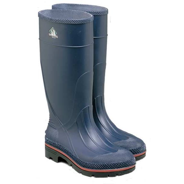 Honeywell Servus MAX Plain-Toe Women's Work Boots, PVC, Chemical-Resistant, 15 in H, Navy/Red/Black, Size 7, 1 Pair - 75126/7