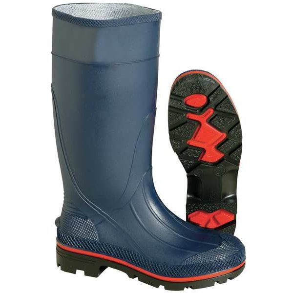 Honeywell Servus MAX Plain-Toe Women's Work Boots, PVC, Chemical-Resistant, 15 in H, Navy/Red/Black, Size 7, 1 Pair - 75126/7