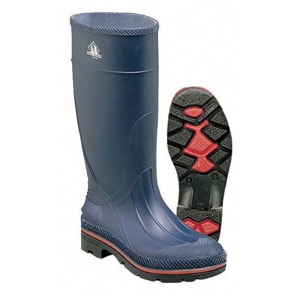 Honeywell Servus MAX Plain-Toe Women's Work Boots, PVC, Chemical-Resistant, 15 in H, Navy/Red/Black, Size 7, 1 Pair - 75126/7