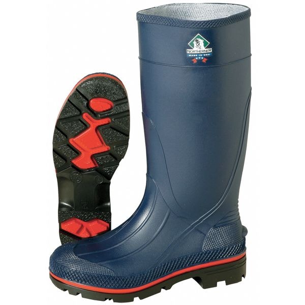 Honeywell Servus MAX Plain-Toe Women's Work Boots, PVC, Chemical-Resistant, 15 in H, Navy/Red/Black, Size 7, 1 Pair - 75126/7