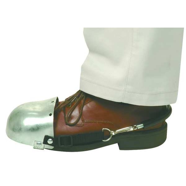Zoro Select Safety Toe Cap, Toe Guard, Unisex, Steel, Strap On, 10 oz Wt each, Silver, Universal Size, 1 Pair - 5T455