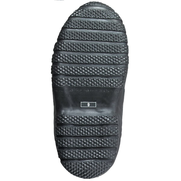 Ranger By Honeywell Overshoes, Plain Toe, Natural Rubber, 5 in Height, Buckles Closure, Ribbed Sole, Black/Red, 11 - T469/11
