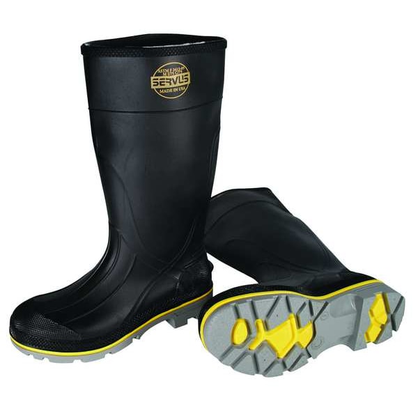 Honeywell Servus Men's Rubber Boot, 5 Steel Toe, 15" H, Black, 75109 - 75109/5