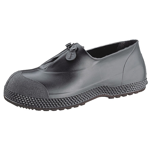 Honeywell Servus Overshoe, Ankle Style, PVC, Lug Sole, Elastic Loop Closure, Plain Toe, Black, Size 11-13 - 11003/L