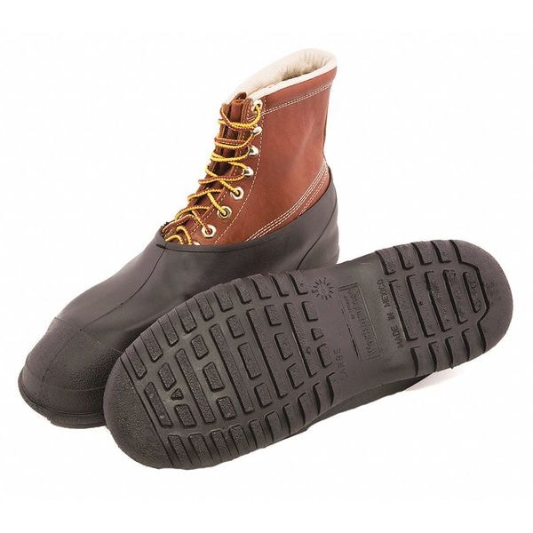 Tingley Overshoes, Plain Toe, PVC, 5 in Height, Pull On Closure, Cleated Sole, Black, L - 35111