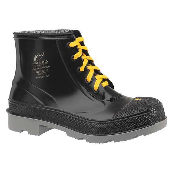 Dunlop Men's Rubber Boot, 11 Steel Toe, 6" H, Black, 8610433 - 8610433