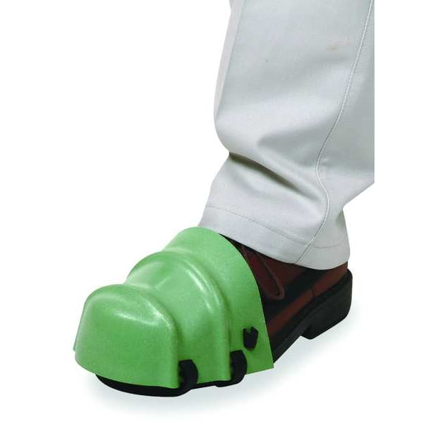 Zoro Select Foot Guard, Safety Toe Caps, Unisex, Strap On, Plastic, 7 oz Wt. Each, Green, Universal Size, 1 Pair - 5T457