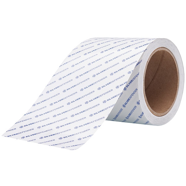 Cinta de película antimicrobiana Silver Defender, 60 pies de largo x 4 pulgadas de ancho - TP-003-4-60-BX