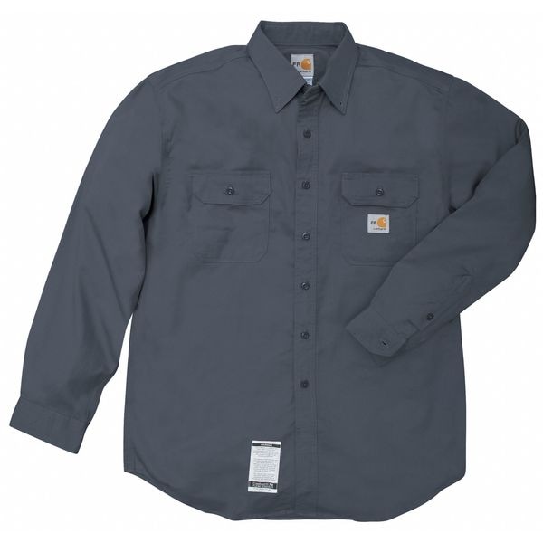 Carhartt Men's Flame-Resistant Collared Shirt, 8.6 cal/sq cm, S, 12% Nylon, 88% Cotton - FRS160-DNY SML REG