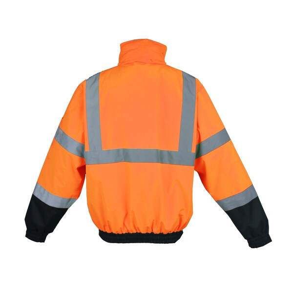 Gss Safety Hi-Vis Bomber Jacket, PU Coated Shell, Class 3 Lime/Black, 2XLT - 8001-TALL 2XL