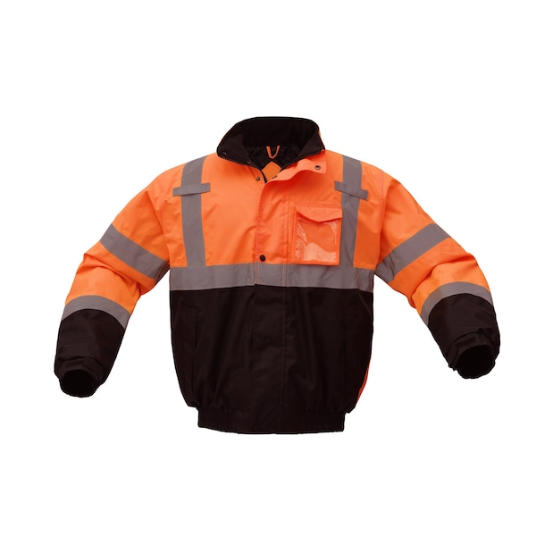 Gss Safety Hi-Vis Bomber Jacket, PU Coated Shell, Class 3 Lime/Black, 2XLT - 8001-TALL 2XL