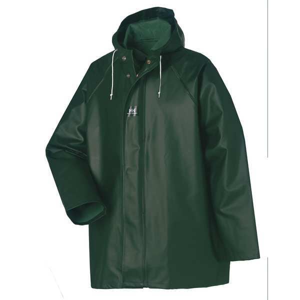 Helly Hansen Rain Jacket with Hood, Green, 3XL, Material: PVC - 70300_490-3XL