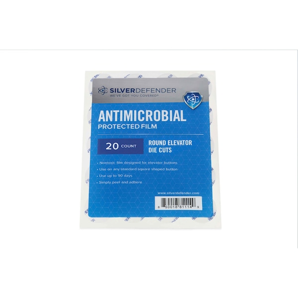 Cinta de película antimicrobiana Silver Defender, .9"Lx.9"W, PK100 - DC-001-ER-100