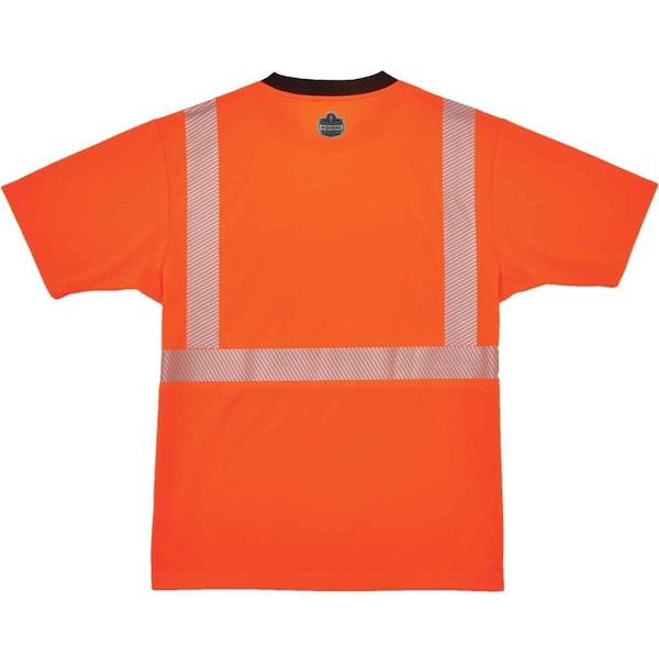 Ergodyne Blk Front Perf. Safety T-Shirt, M, Orange - 8280BK