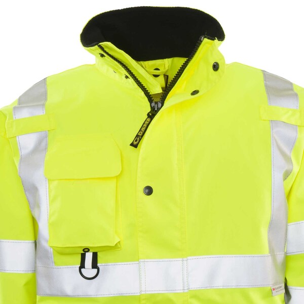 Game Workwear Hi-Vis 6-in-1 Jacket, 100% Polyester PU Coated Fabric, Hi Vis Lime, XL - 1350